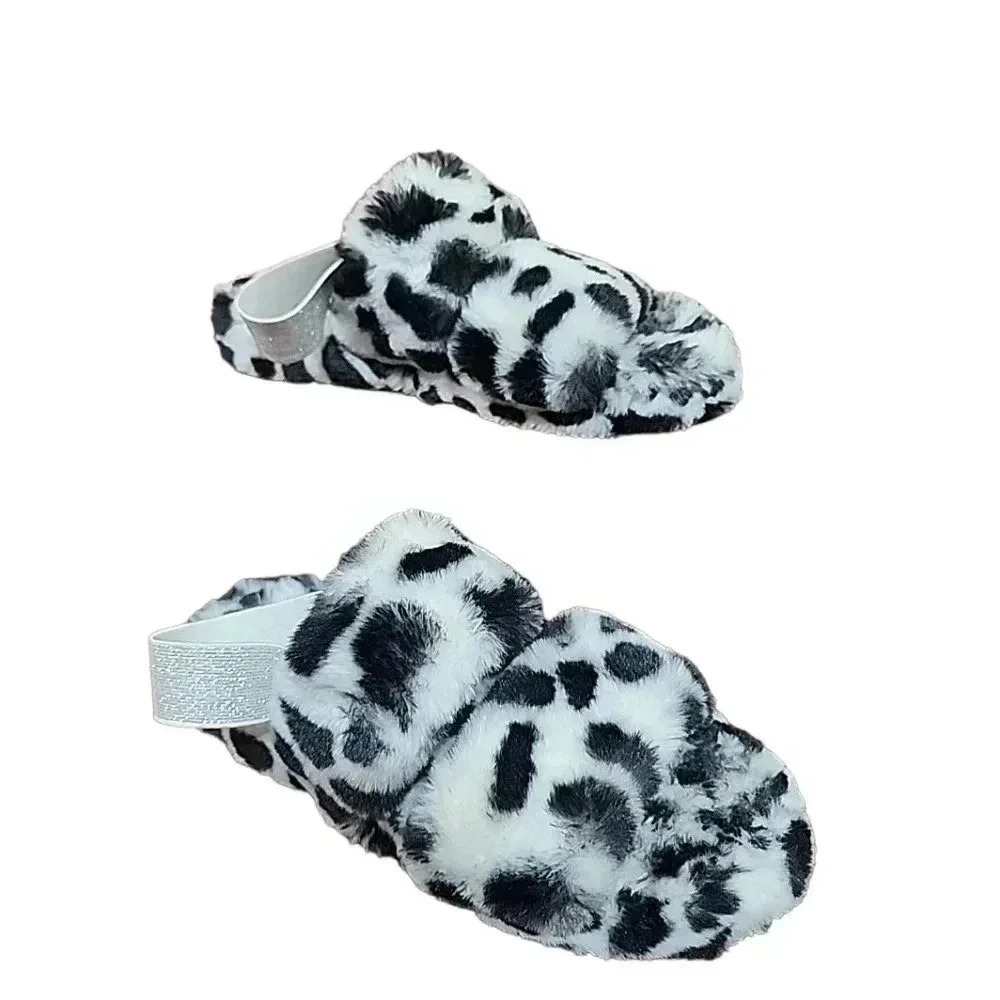 TORRID Faux Fur Double Band Leopard Platform Slippers. Size 8 - Picture 3 of 7
